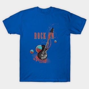 Retro Guitar Rock On Music Lover T-Shirt